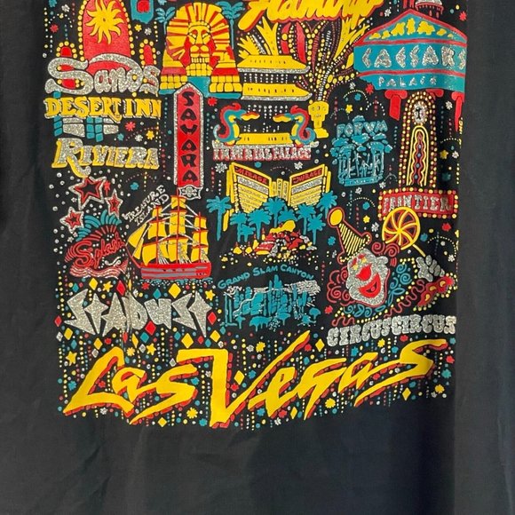 Vintage Jerzees Las Vegas T Shirt Lights Up Strip Hotels Single Stitch Large VTG - Picture 7 of 14